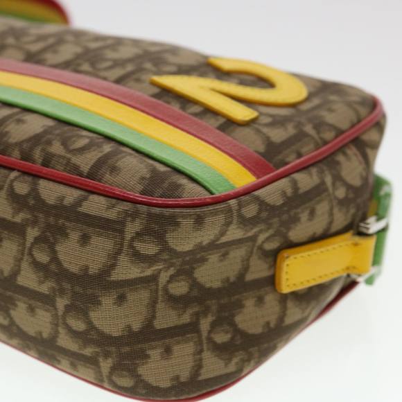 Christian Dior Trotter Canvas Shoulder Bag Rasta Color Brown Auth rd4643 - Picture 14 of 16